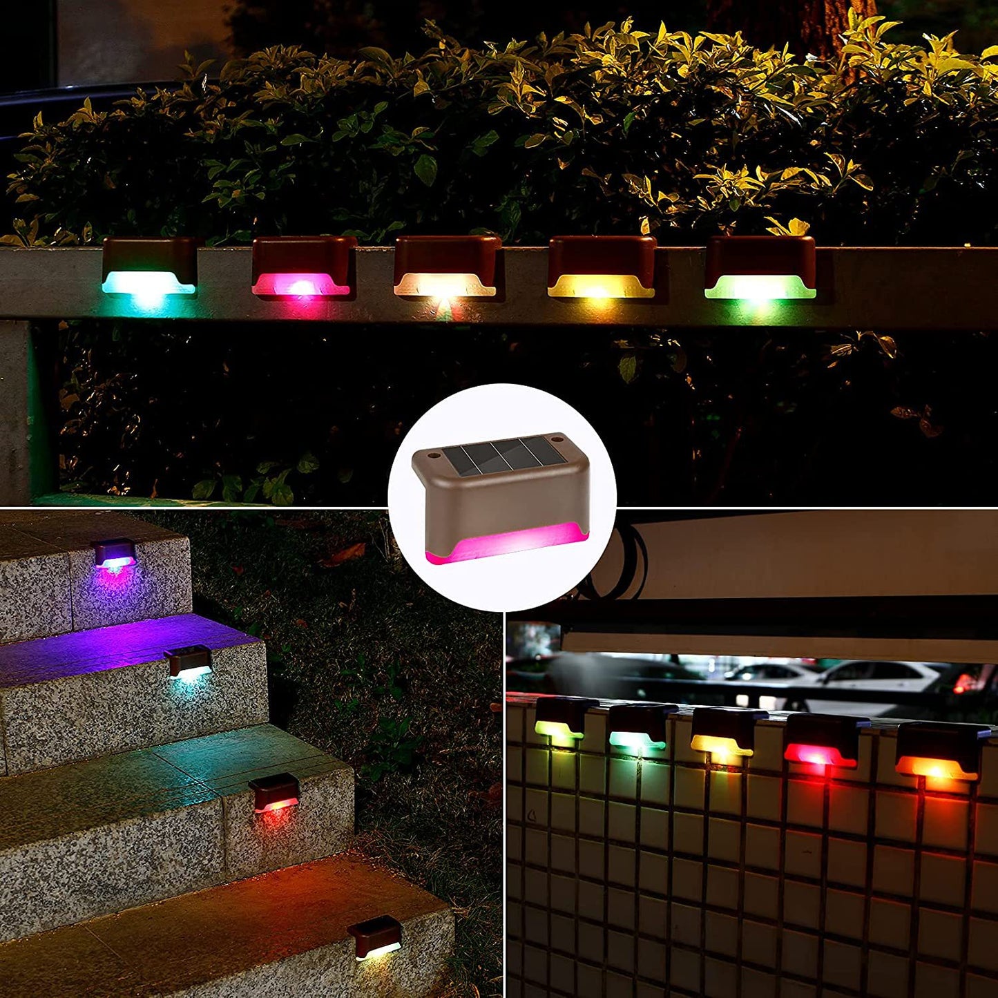 Luz de paso Solar, luz de jardín al aire libre, luz nocturna, luz LED de guía, escalera, luz de escalera, decoración de balcón, impermeable