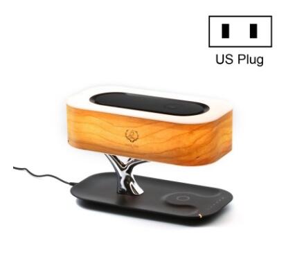 Lámpara de mesa con árbol creativo, altavoz de música Compatible con Bluetooth, luz de mesita de noche, luces de escritorio con carga inalámbrica para teléfono regulable