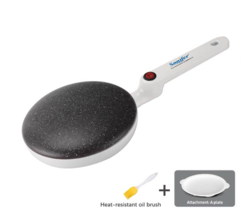 Breakfast Crepe Maker Spherical Non-stick Baking Pan, One Stick, Two Flips