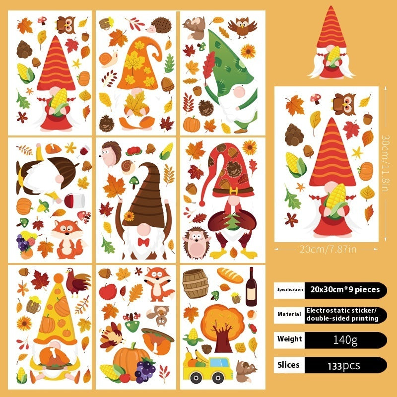 Thanksgiving Window Stickers Party Gathering Static