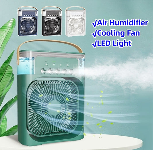 3 In 1 Air Humidifier Cooling USB Fan LED Night Light Water Mist Humidification Fan Spray Electric Fan