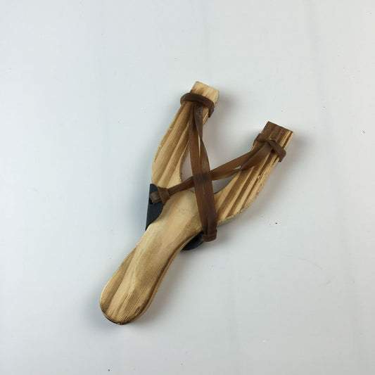 Wooden Flat Leather Elastic Slingshot For Children