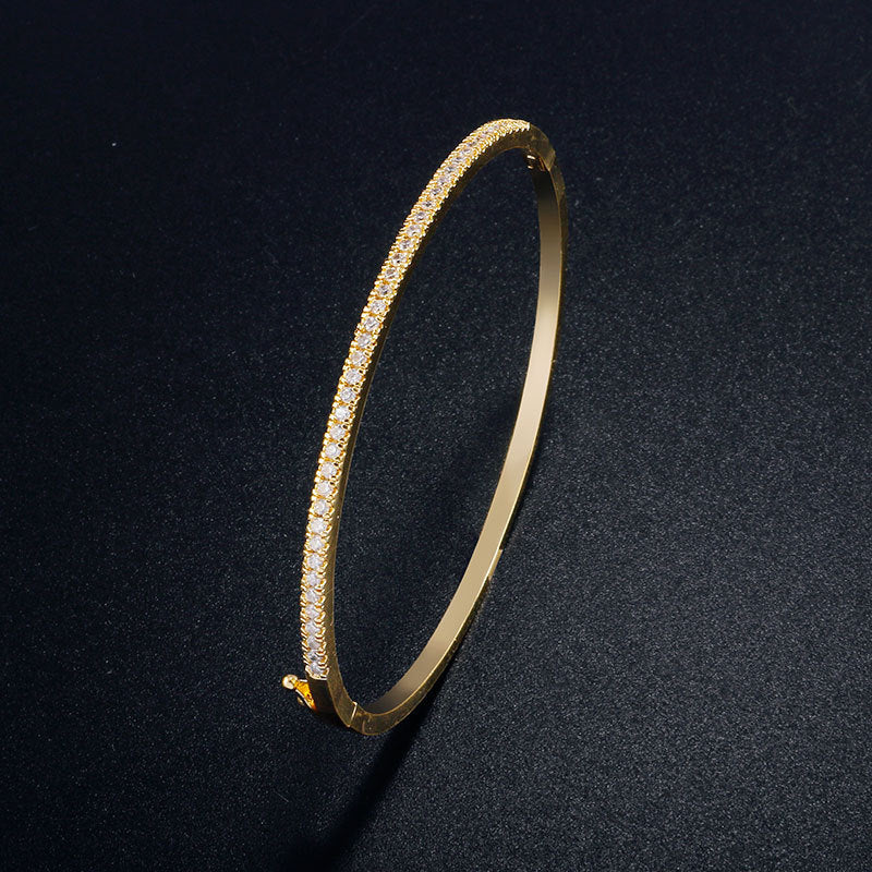 White Gold Plated Bracelet Female Inlaid AAA Zircon Simple