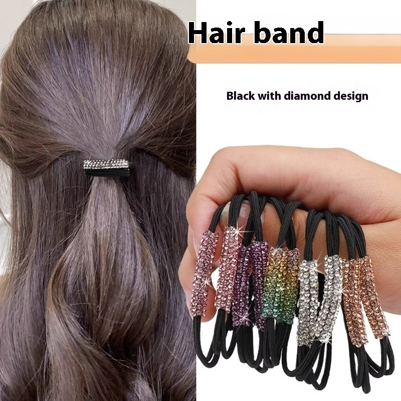 Women's Ponytail Hair Ring Crystal Hair Accessories Half Hair Elastic Diamond