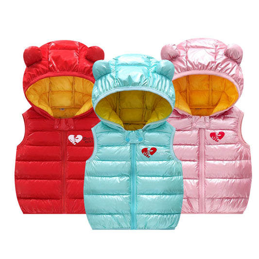 Chaleco cálido para niños, chaleco sin mangas de otoño para bebés y niñas, chalecos de abrigo para niños, chaquetas con capucha para niños