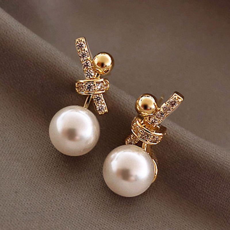 Zircon Earrings And Rings Personalized Pearls