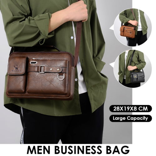 Bolsos de cuero para hombre Bolso de mensajero Maletín Bolso de hombro Bolso cruzado