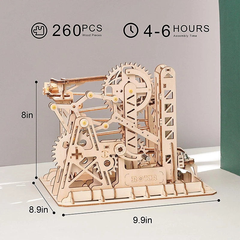 Rompecabezas de madera 3D DIY montaña rusa juguetes para niños