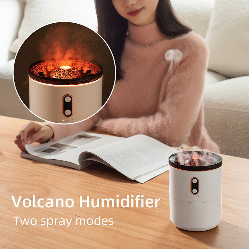 Difusor de aceites esenciales con Aroma de llama volcánica, humidificador de aire portátil con USB, lámpara de luz nocturna, humidificador con fragancia