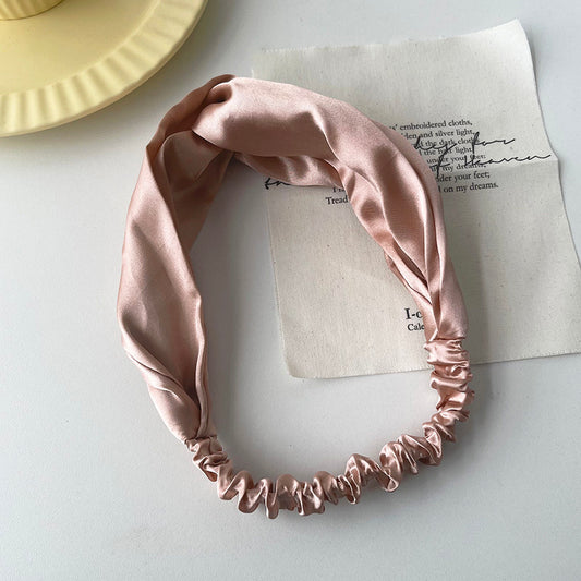 All-match Satin Headband With Wide Side Hair And Headband