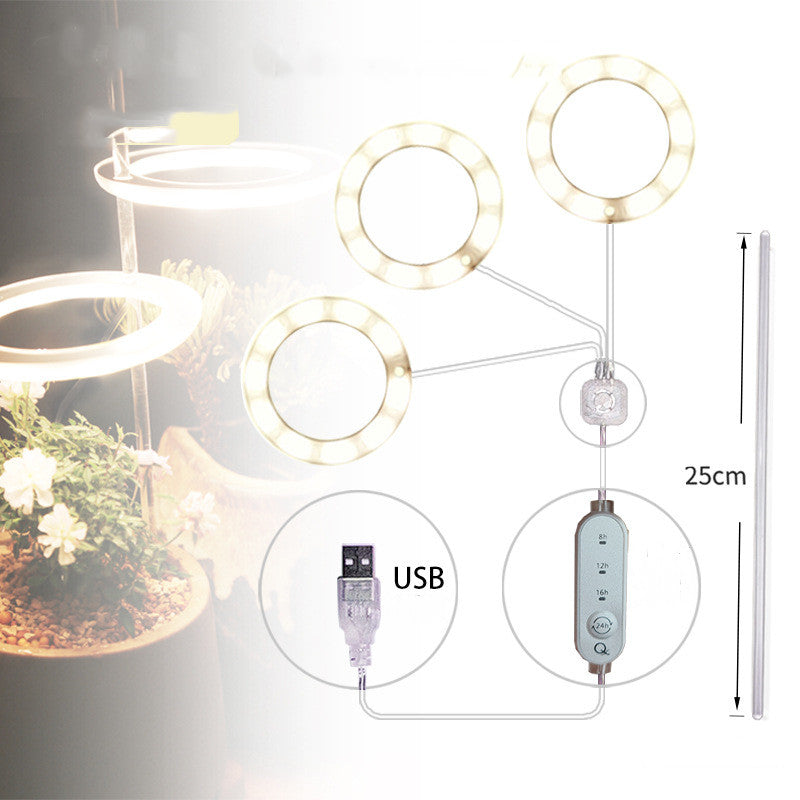 Luz LED de cultivo de espectro completo, lámpara de cultivo Phyto, lámpara USB Phyto para iluminación de crecimiento de plantas para plantas de interior