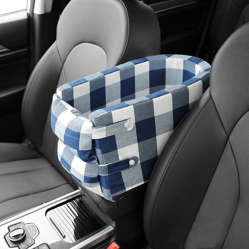 Asiento de coche para perros portátil con Control Central, transportadores antideslizantes para perros, caja de reposabrazos para coche, cama elevadora para mascotas pequeñas de viaje