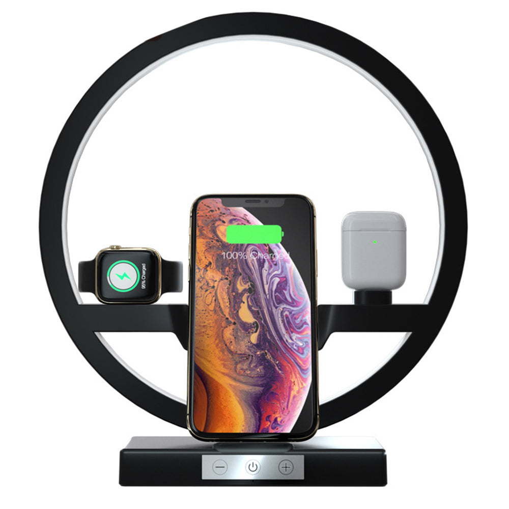 无线充电器立式台灯触摸开关 10W 充电器适用于 Apple Watch 手机耳机