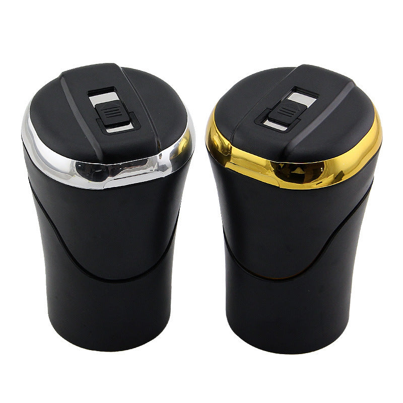 Push-pull Lighter Accessories Smokeless Detachable USB Rechargable Car Ashtray Home Portable Smell Proof With Lid LED Blue Light