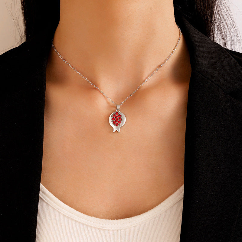 Faux Ruby And Pomegranate Necklace