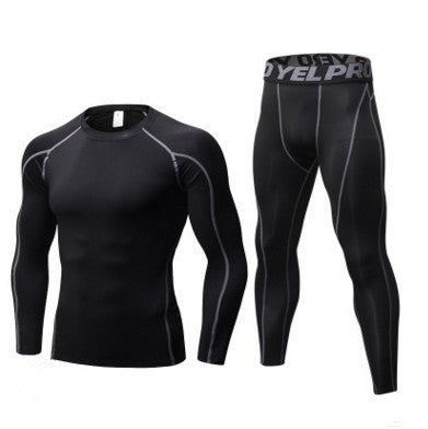 Traje de entrenamiento de compresión para correr para hombre, mallas, camisa de manga larga, pantalones, mallas, traje deportivo, ropa deportiva para Fitness