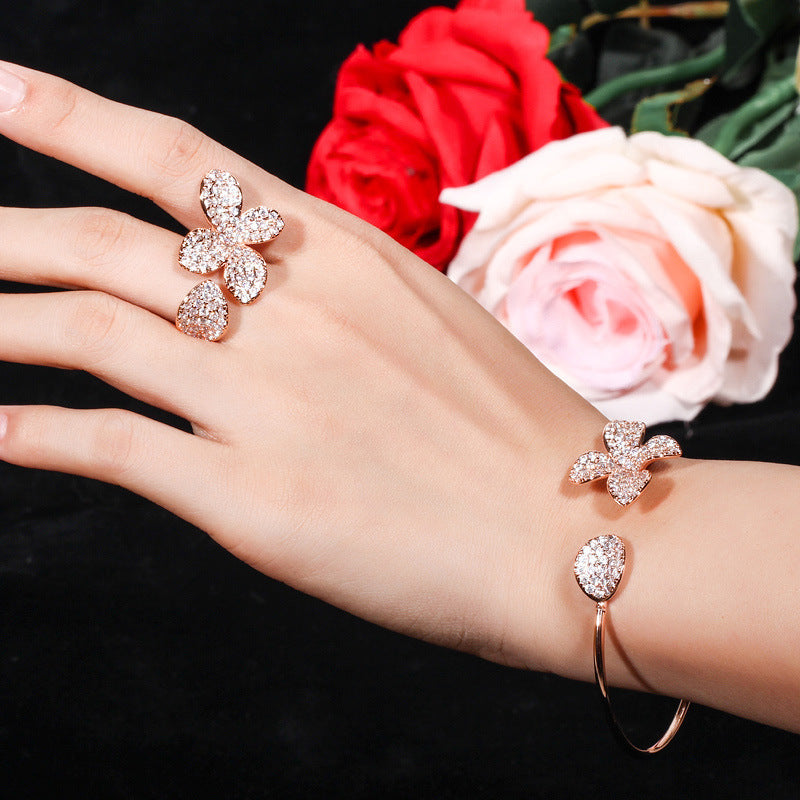 Creative Adjustable Two-piece Bracelet And Ring