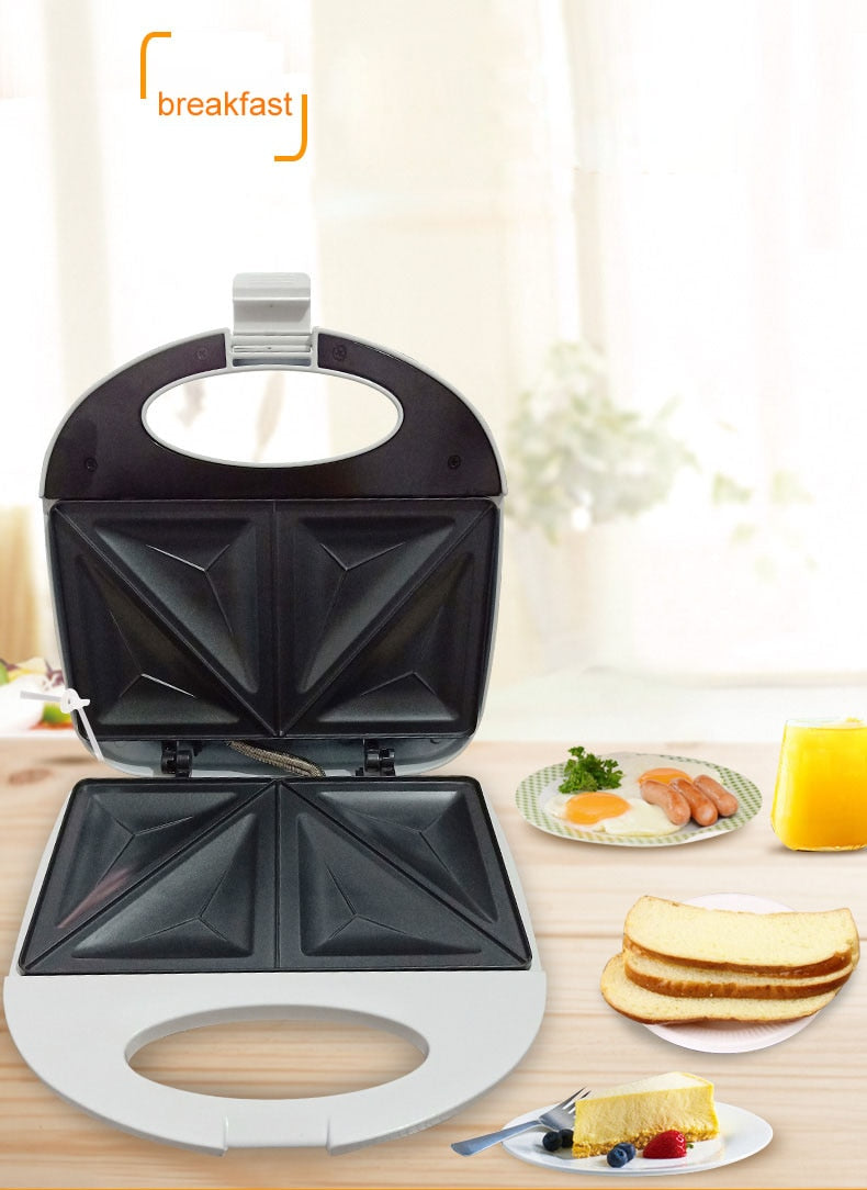 220V white color Double-sided breakfast sandwich machine panini toaster household omelette Fried steak sanwich maker