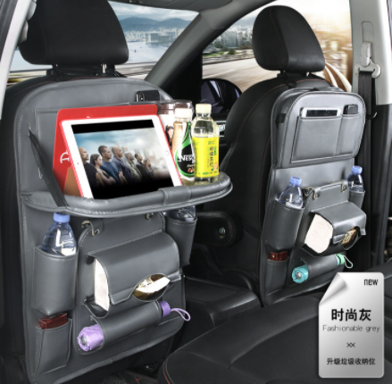 Bandeja organizadora para bolsa de almohadilla, asiento de coche, papelera, accesorios para automóviles, mesa plegable de viaje