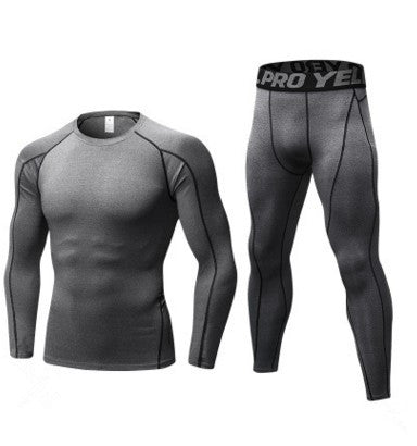 Traje de entrenamiento de compresión para correr para hombre, mallas, camisa de manga larga, pantalones, mallas, traje deportivo, ropa deportiva para Fitness