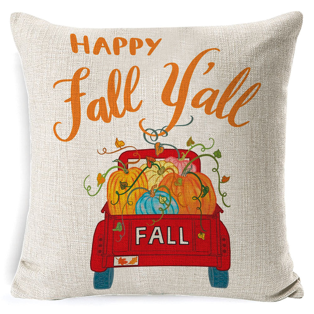 Thanksgiving pumpkin car sofa pillow