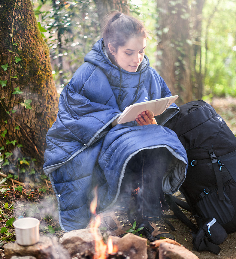 Edredón portátil para acampar, saco de dormir cálido para acampar, capa portátil de viaje