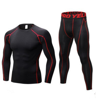 Traje de entrenamiento de compresión para correr para hombre, mallas, camisa de manga larga, pantalones, mallas, traje deportivo, ropa deportiva para Fitness