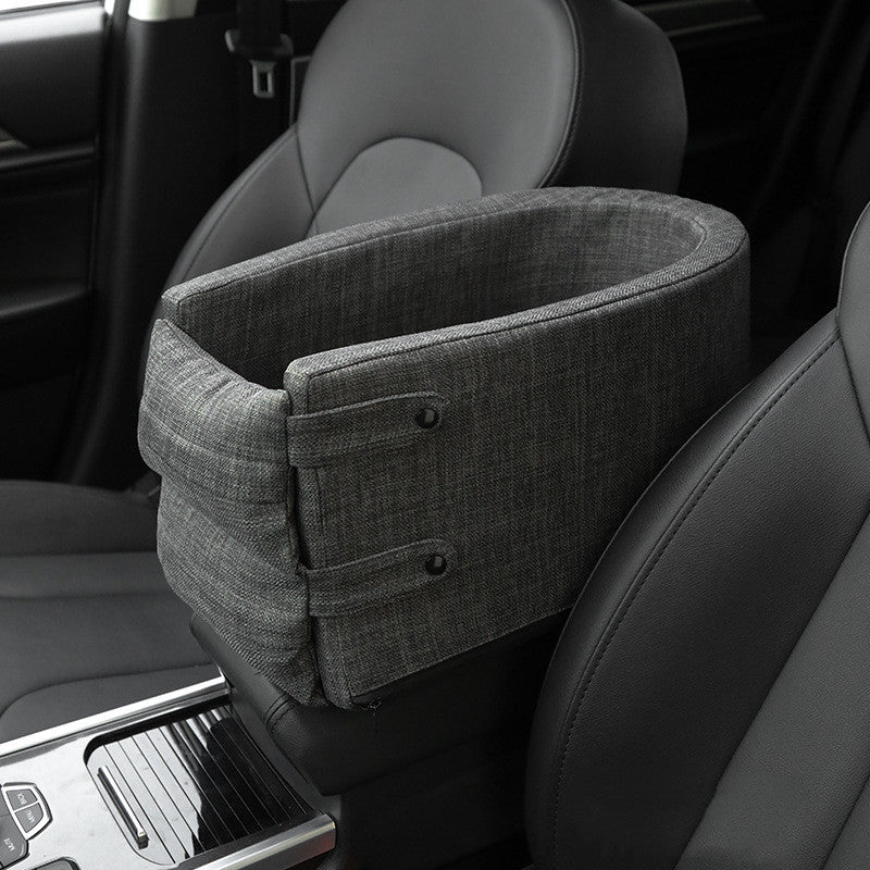 Asiento de coche para perros portátil con Control Central, transportadores antideslizantes para perros, caja de reposabrazos para coche, cama elevadora para mascotas pequeñas de viaje