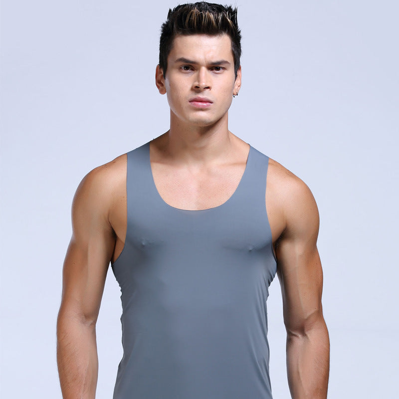 Workout Sleeveless Men's I-shaped Vest Ice Silk Light Bottoming Shirt