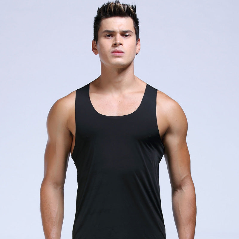 Workout Sleeveless Men's I-shaped Vest Ice Silk Light Bottoming Shirt