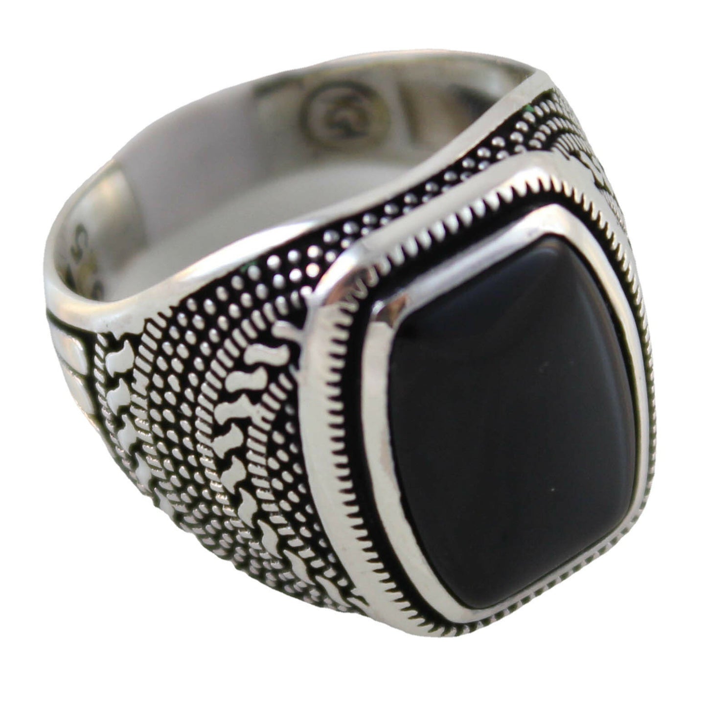 Women's Vintage Pattern Black Face Ring