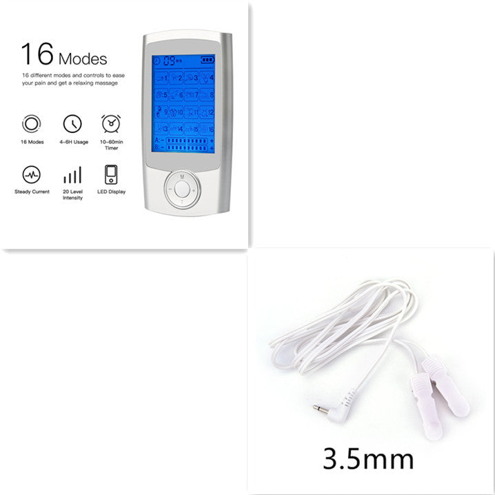 Digital Physiotherapy TENS Machine EMS Unit 16Mode Pulse Massage Body Muscle Electroestimulador Pads Best Pain Relief Shock Wave