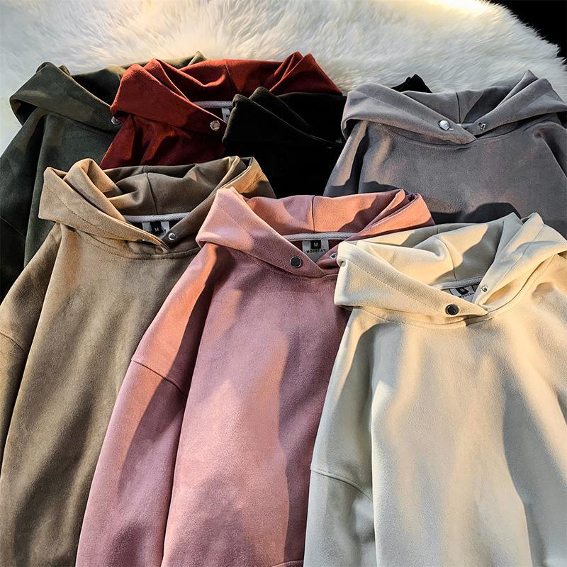 Suede Hooded Sweater Solid Color Men And Women