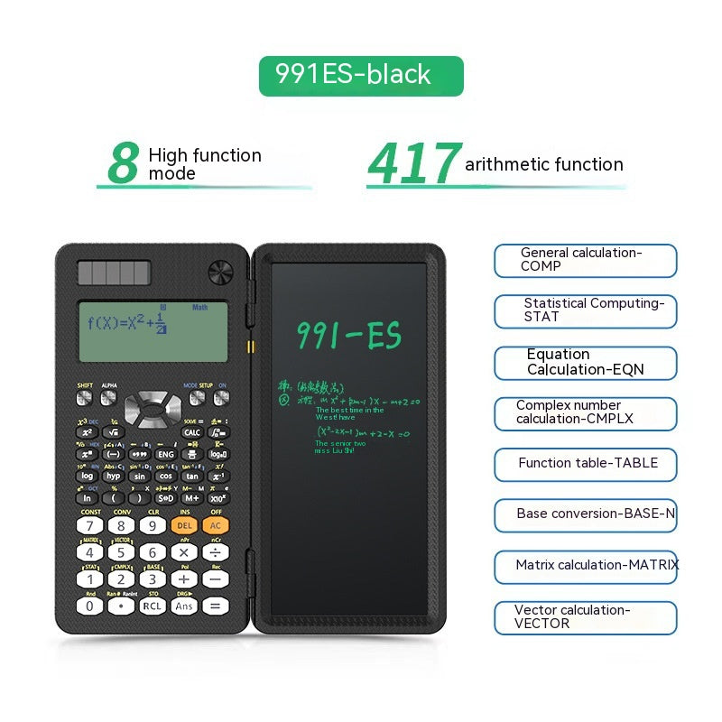 2 合 1 可折叠科学计算器 手写平板学习功能计算器 可折叠台式科学计算器