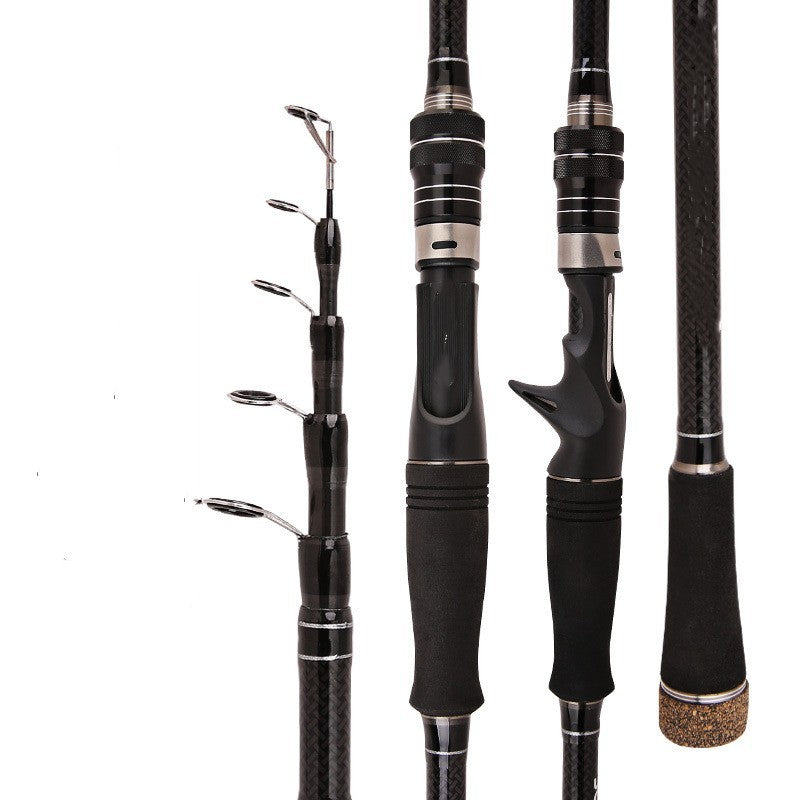 Carbon Telescopic Ultra Light Short Section Portable Straight Shank Fishing Rod