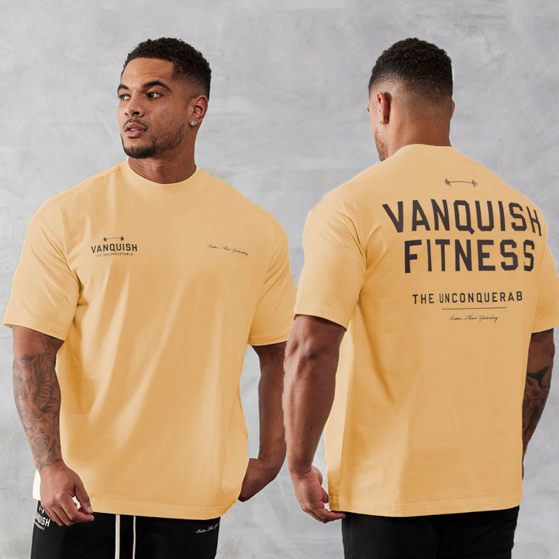 Men's Fitness Sports Pure Cotton Round Neck Short Sleeve T-shirt