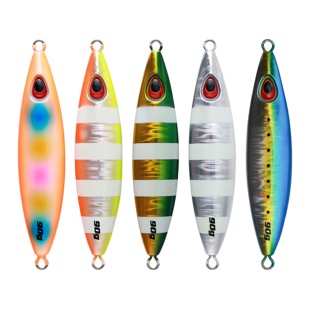 60g 90g UV Luminous Sea Fishing Slow Rocking Iron Plate Boat Lure