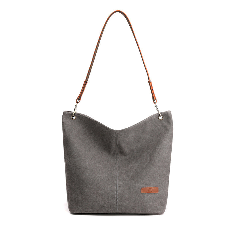 Bolso de hombro de lona informal a la moda para mujer de gran capacidad