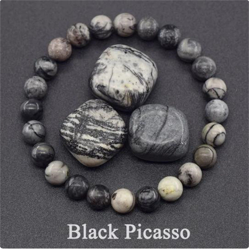 Natural Stone Elastic String Beaded Bracelet Jewelry Stone Tiger Eye Beaded Yoga Bracelets For Men Women