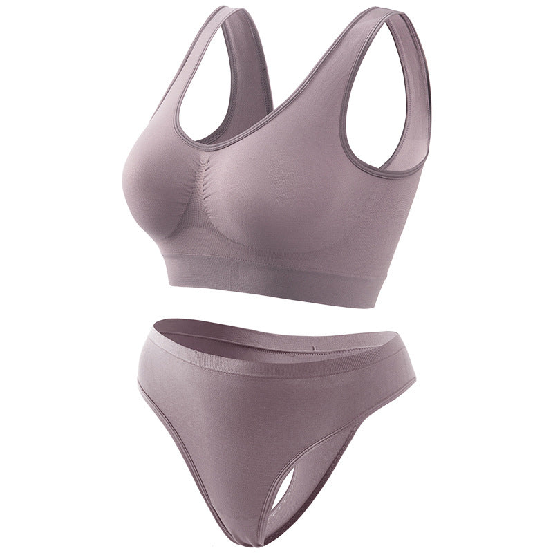 Ropa interior de yoga para mujer Push Up de pecho pequeño y fino