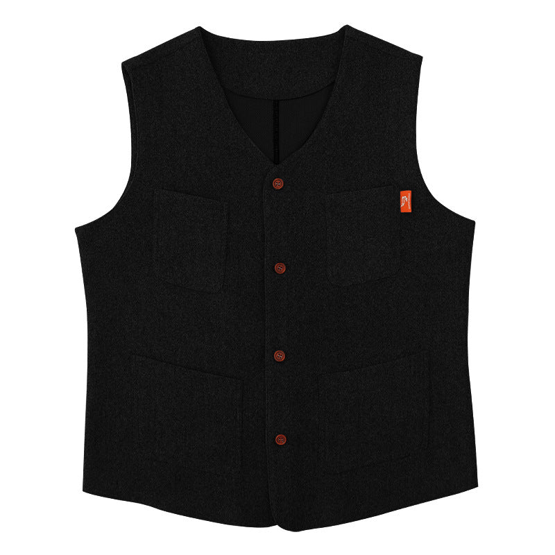 European And American Single-breasted British Retro Fashion Casual Solid Color Vest