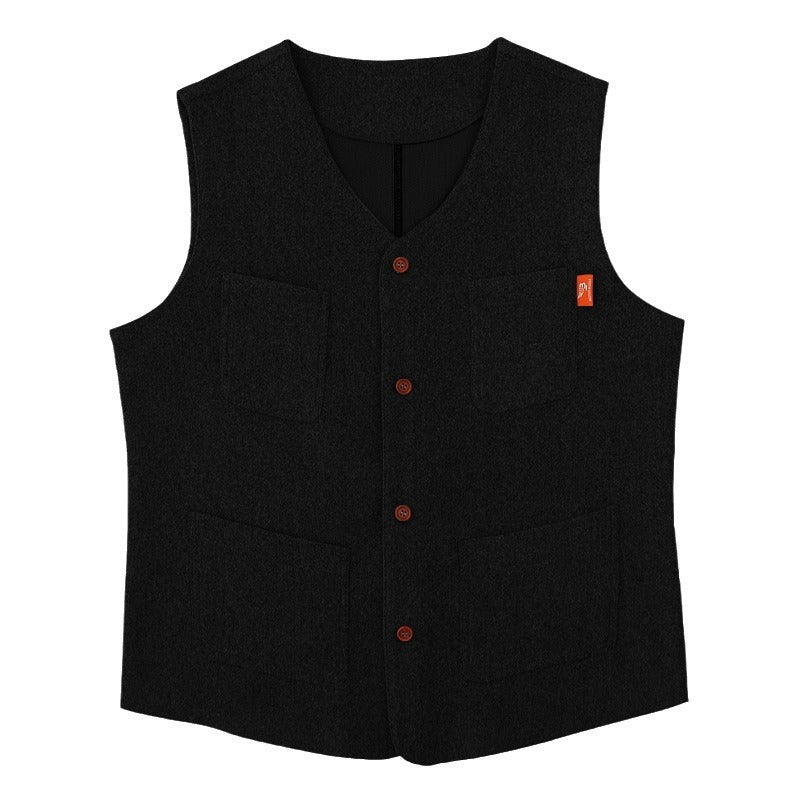 European And American Single-breasted British Retro Fashion Casual Solid Color Vest