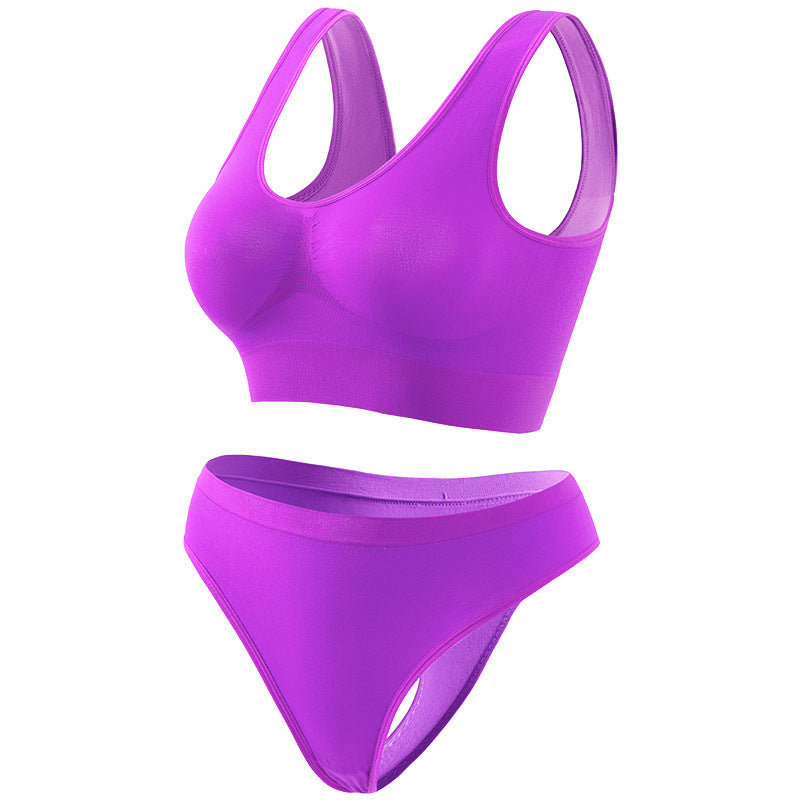 Ropa interior de yoga para mujer Push Up de pecho pequeño y fino