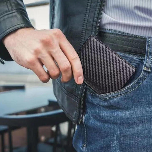 Cartera antirrobo para hombre con inspección completa