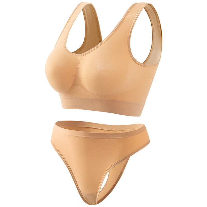 Ropa interior de yoga para mujer Push Up de pecho pequeño y fino