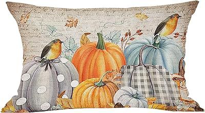 Cross-border Autumn Pumpkin Thanksgiving Pillow Cover Waist Pad Family 30x50cm Without Core