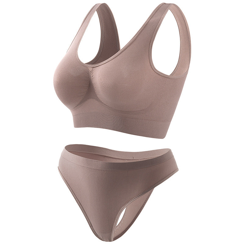 Ropa interior de yoga para mujer Push Up de pecho pequeño y fino