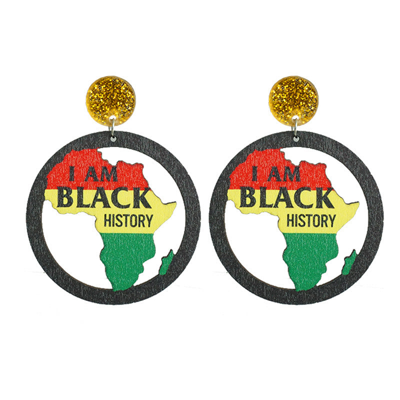 Black Liberation Day African Women High Profile Large Earrings