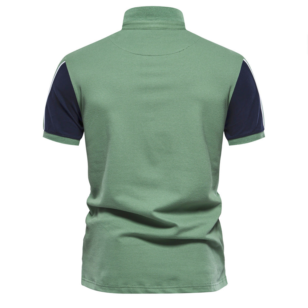 Fashion Casual Men's Short Sleeve Stitching