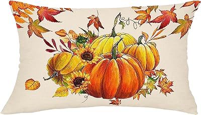 Cross-border Autumn Pumpkin Thanksgiving Pillow Cover Waist Pad Family 30x50cm Without Core